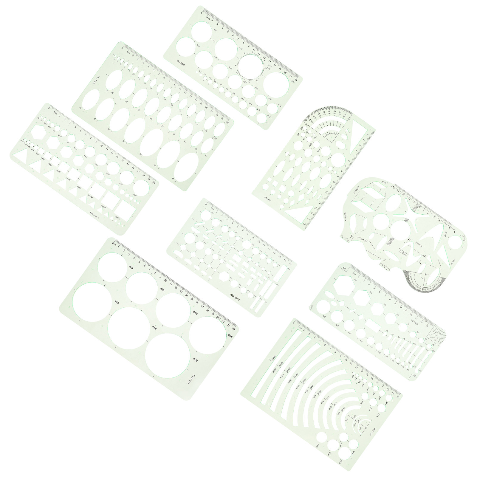9Pcs Geometric Drawing Templat - Art Craft Template recensione e prezzo