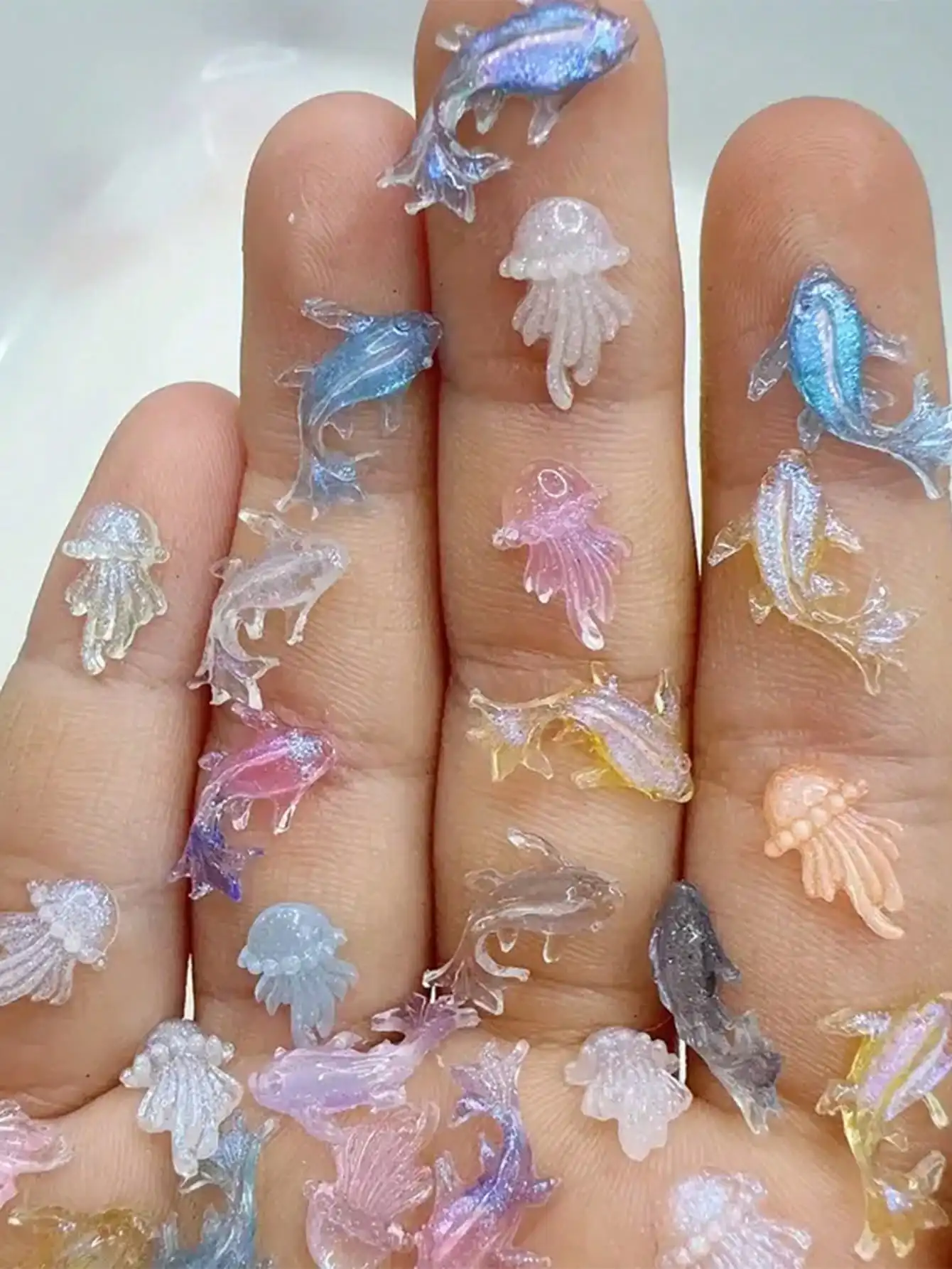 100Pcs Mini Ocean Animal Nail  - Art Craft Jellyfish recensione e prezzo
