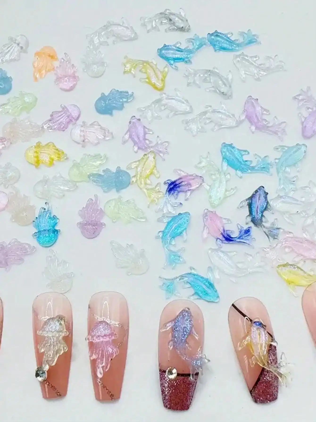 100Pcs Mini Ocean Animal Nail  - Art Craft Jellyfish recensione e prezzo