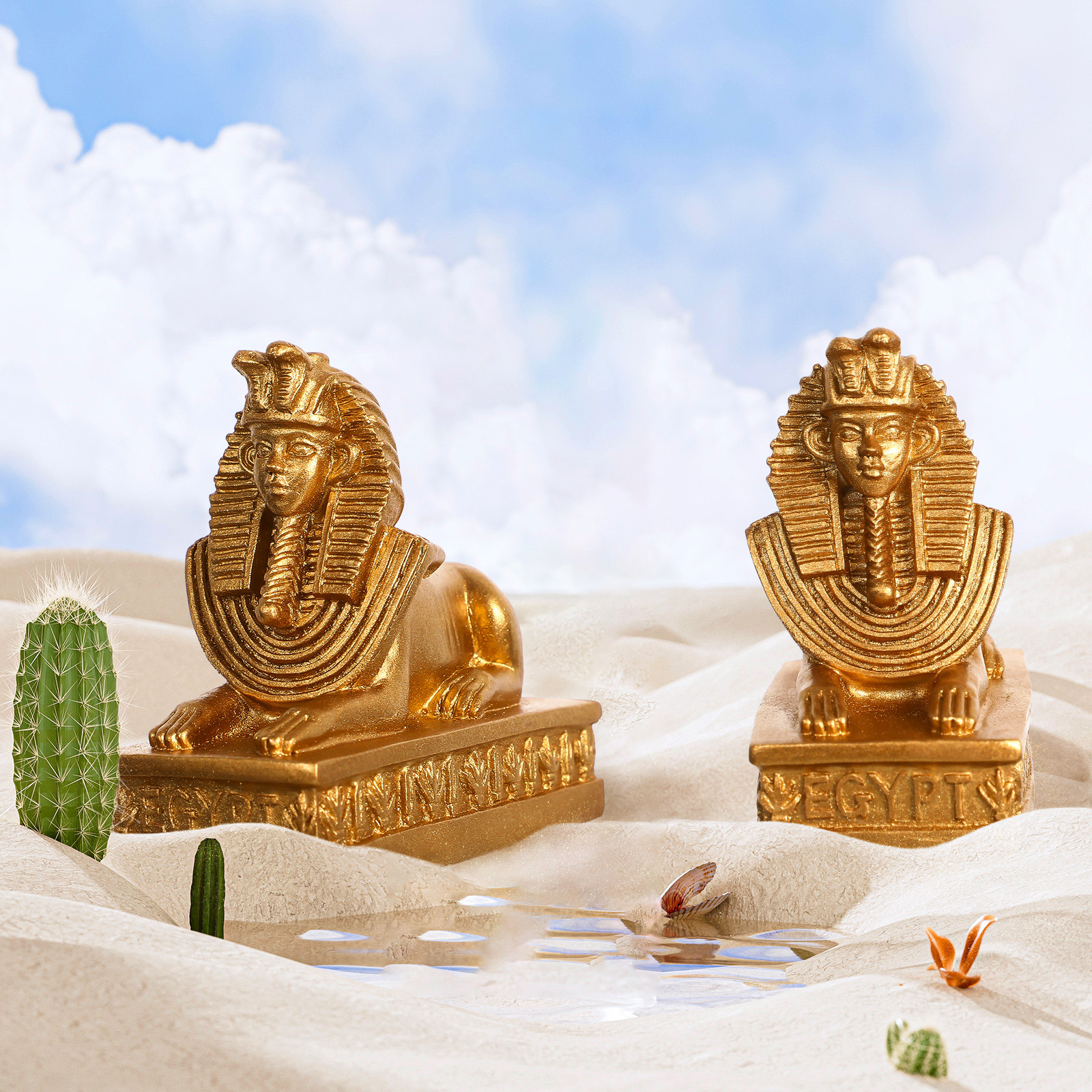 2Pcs Egyptian Sphinx Statue Re - Art Craft Cafe recensione e prezzo