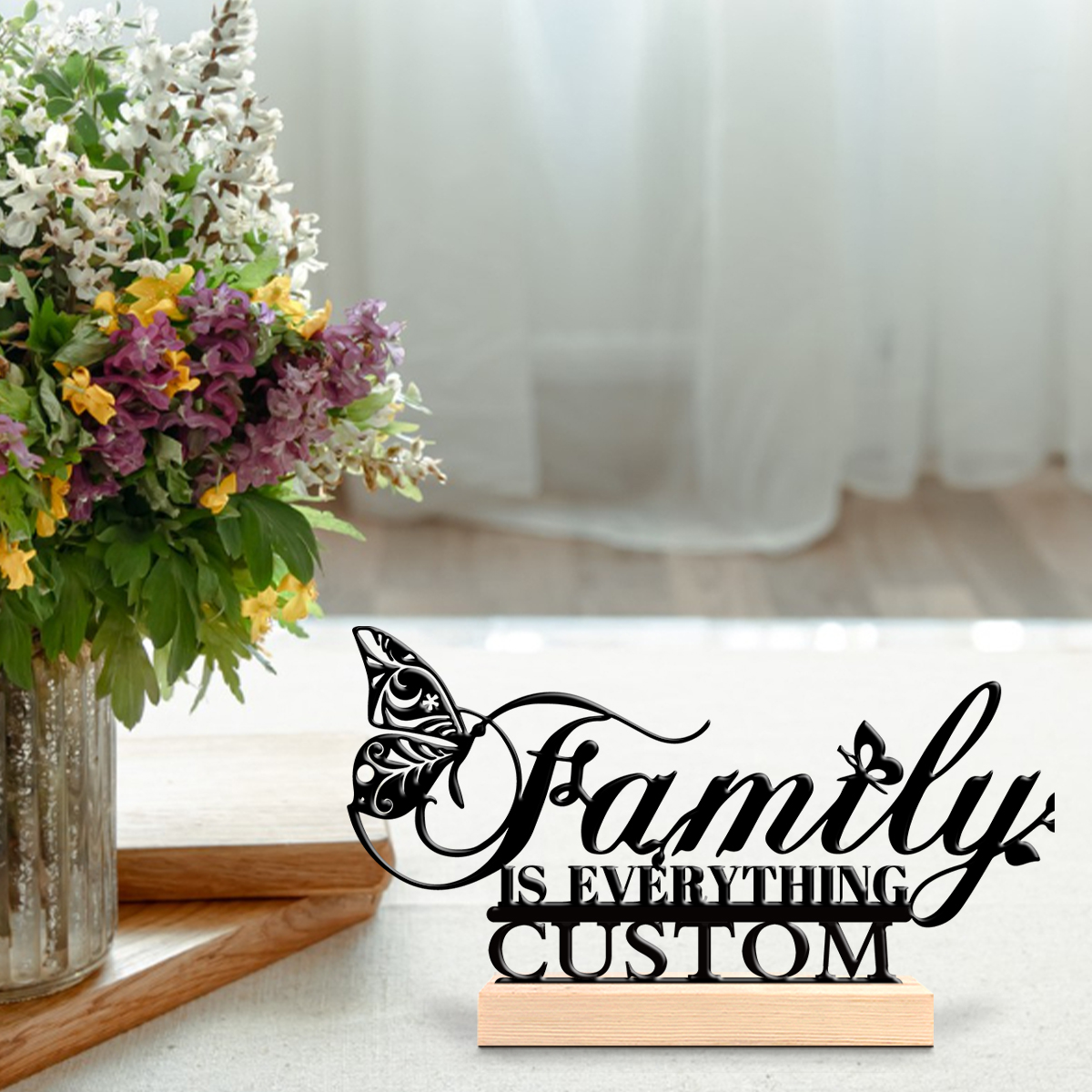 1pc butterfly flower Custom Te - Art Craft Wood recensione e prezzo