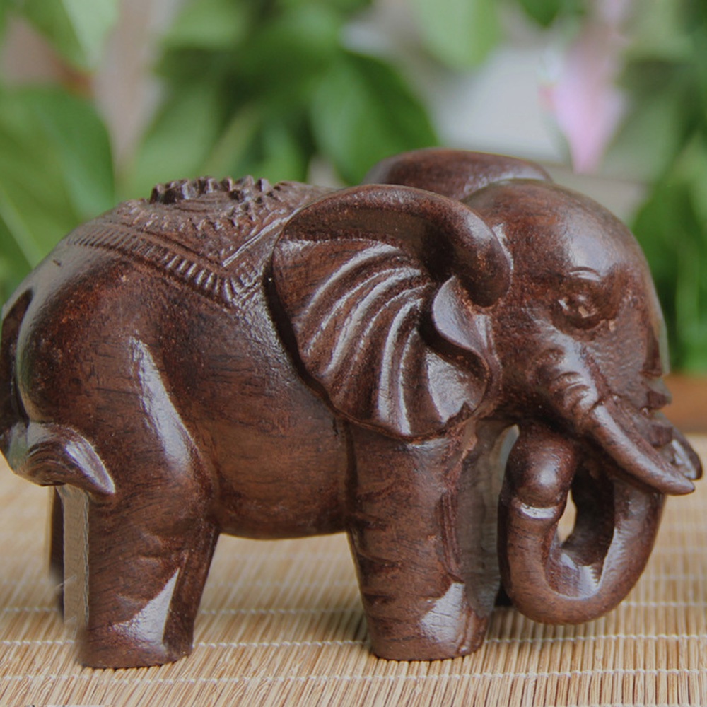 Wooden Elephant Sculpture Deco - Art Craft Elephant recensione e prezzo
